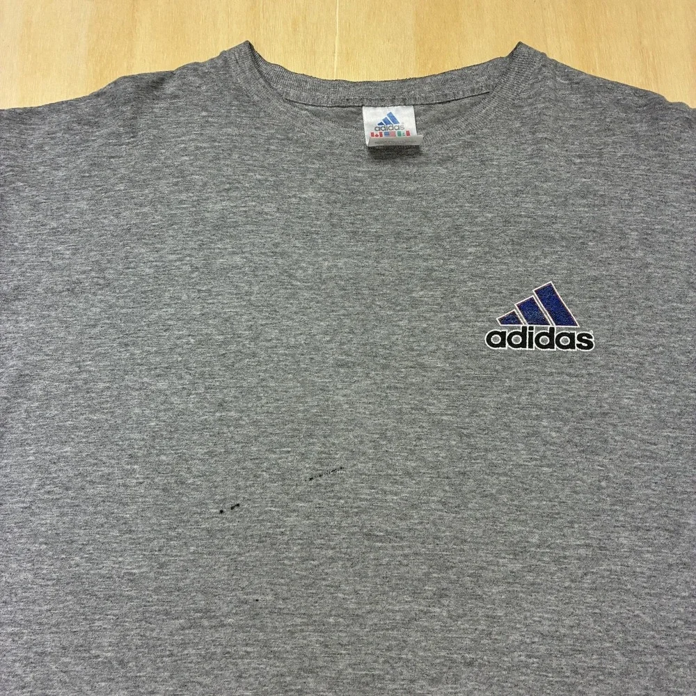 Vintage Adidas Shirt Mens Large Gray Graphic Logo Sports Tee T-Shirt USA